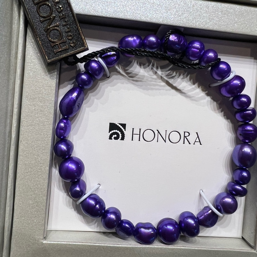 Honora Blue Pearl & Purple Bracelet. Bundle - Picture 5 of 5